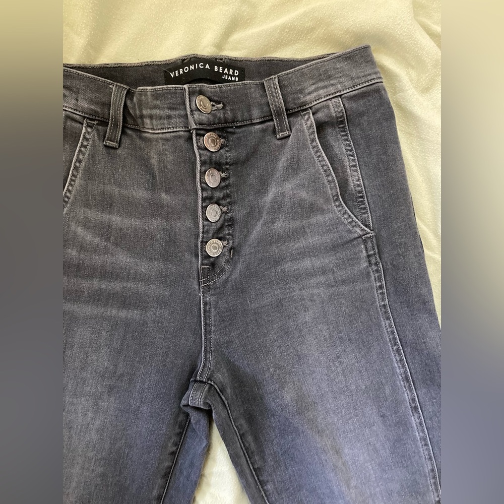 Veronica Beard high rise black/grey denim bell bottoms. Size 27.